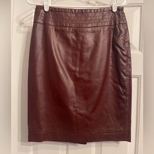 The Limited Burgundy Faux Leather Pencil Skirt Size 2
